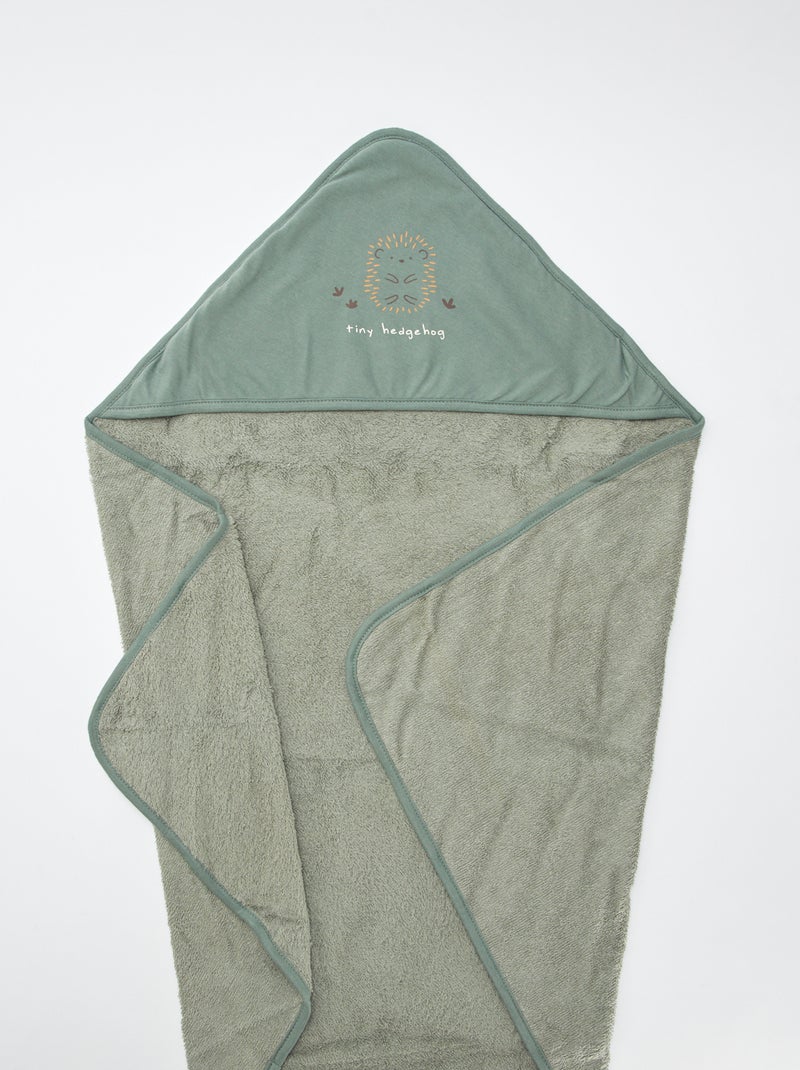 Cape de bain en éponge imprimée - 75 x 75 cm VERT - Kiabi