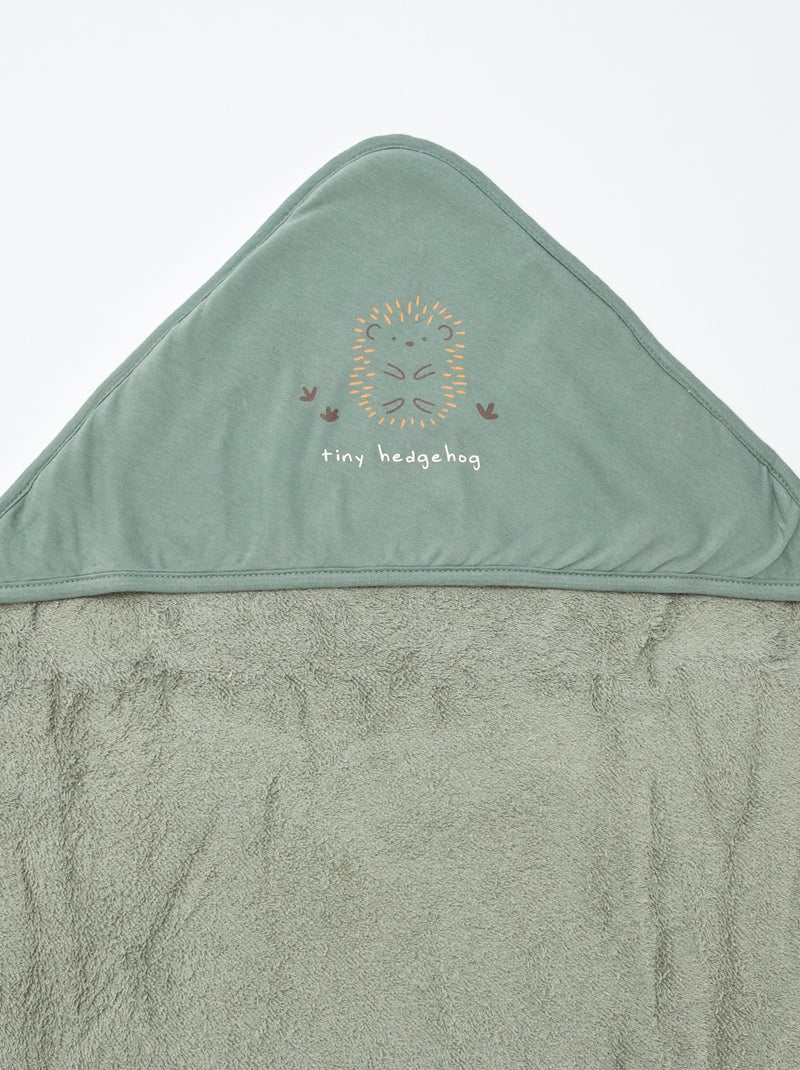 Cape de bain en éponge imprimée - 75 x 75 cm VERT - Kiabi