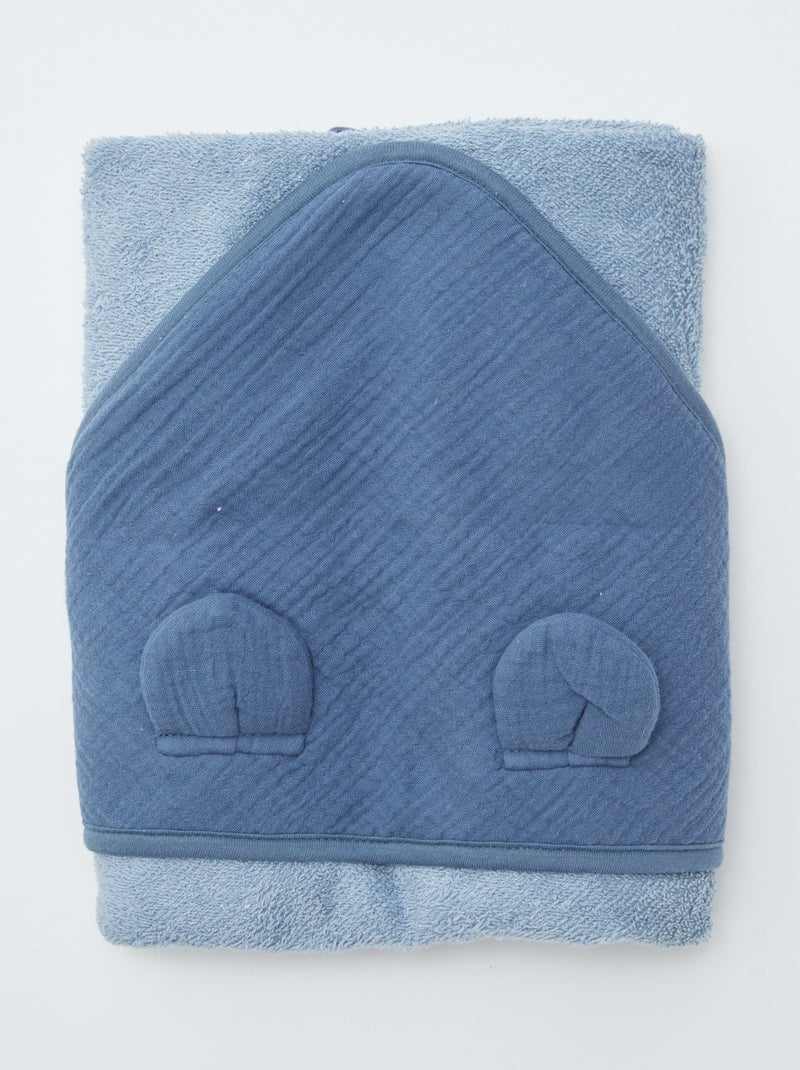 Cape de bain en gaze de coton Bleu - Kiabi