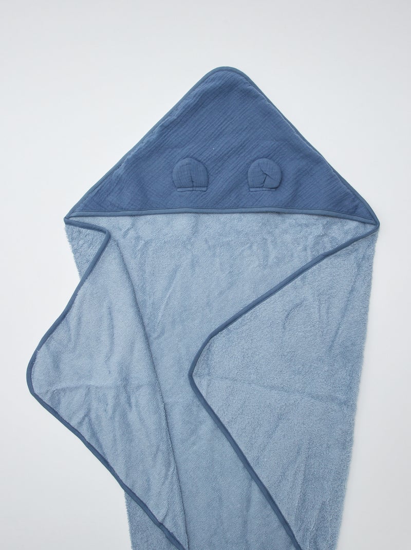 Cape de bain en gaze de coton Bleu - Kiabi