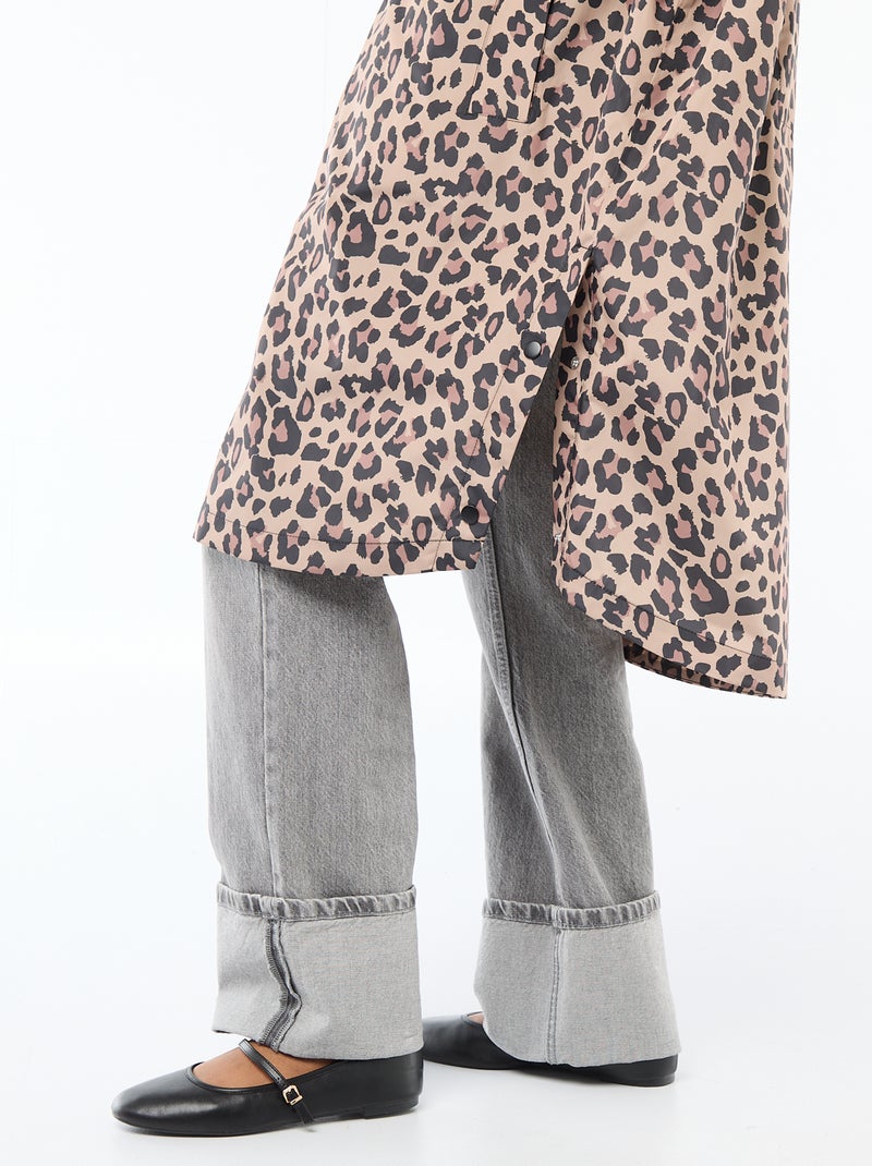 Cape de pluie déperlante avec capuche avec astuce pliage sur elle-même Beige - Kiabi