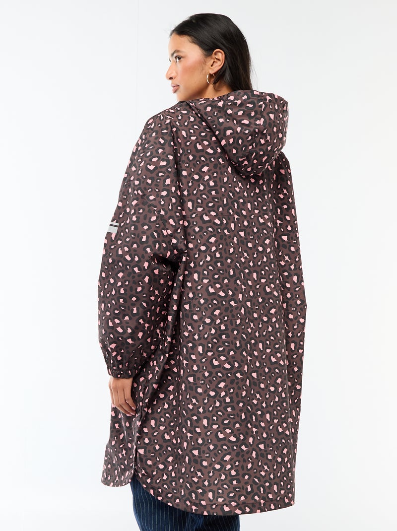 Cape de pluie déperlante avec capuche avec astuce pliage sur elle-même Marron - Kiabi