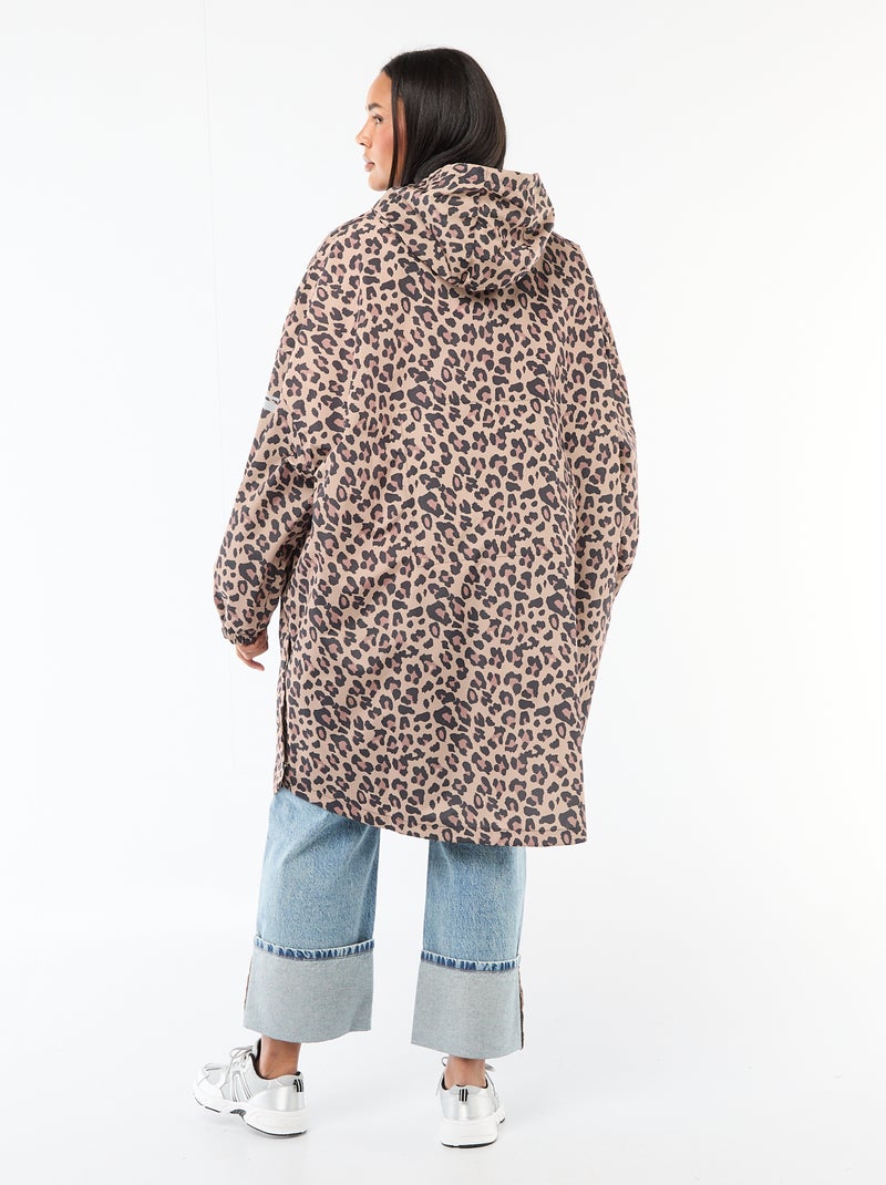 Cape de pluie déperlante avec capuche Beige - Kiabi