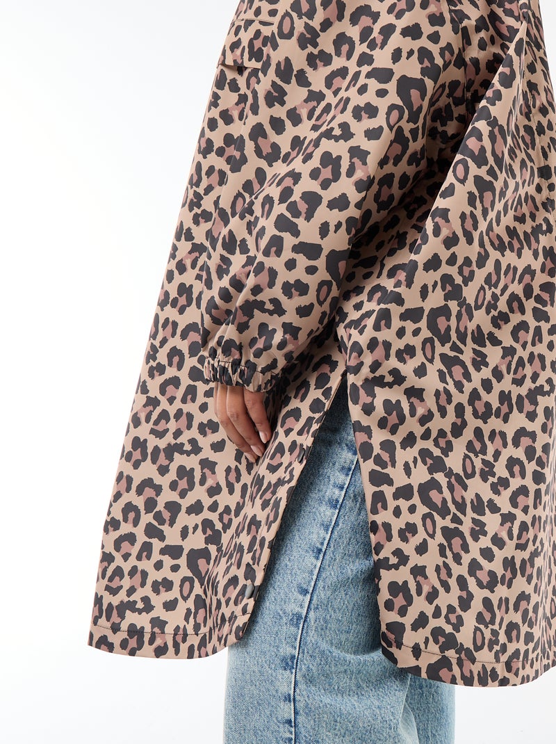 Cape de pluie déperlante avec capuche Beige - Kiabi