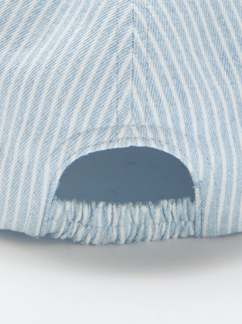 Cappellino a righe con patch ricamato Blu - Kiabi