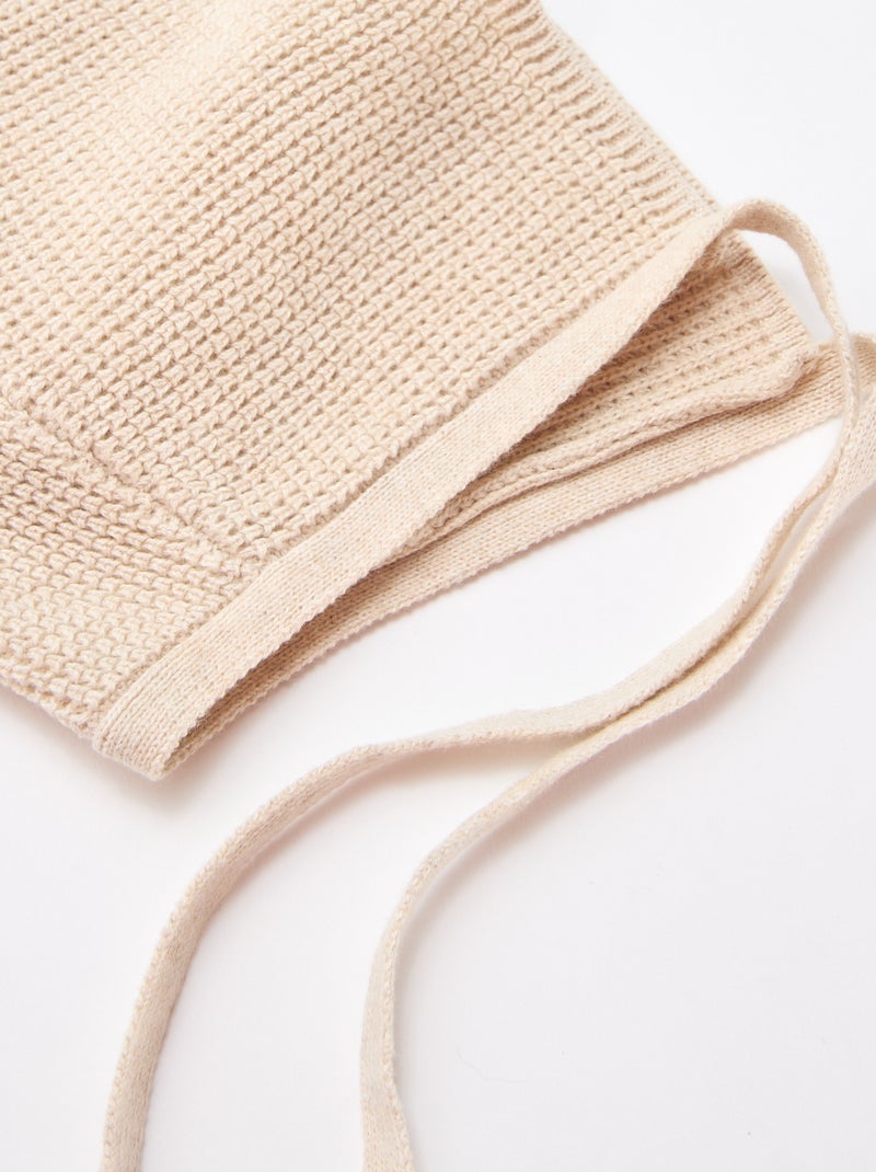 Cappellino in maglia da annodare Beige - Kiabi