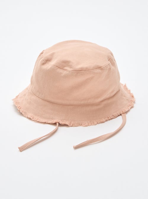 Cappello a secchiello a tinta unita con frange e laccetti in cotone - Kiabi