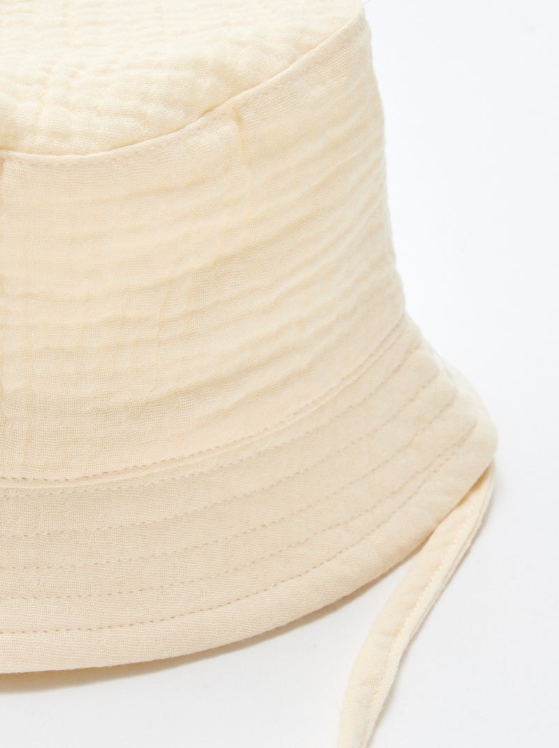 Cappello a secchiello in garza di cotone Bianco - Kiabi
