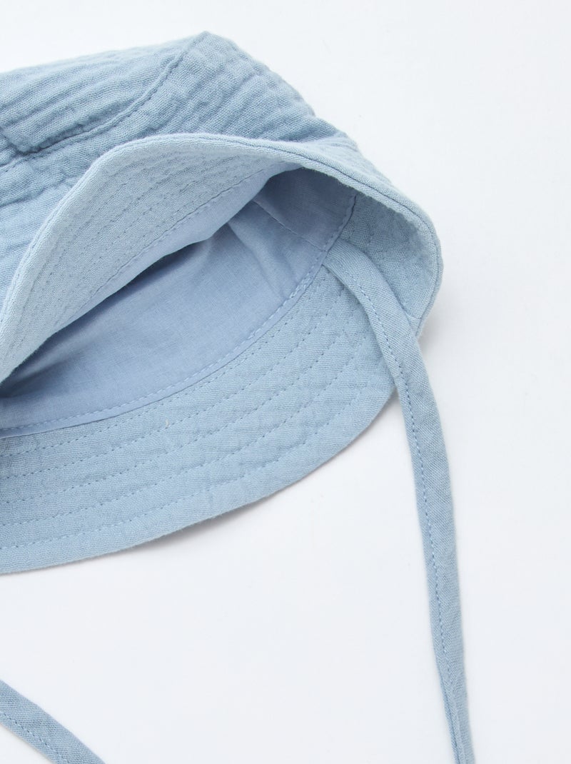 Cappello a secchiello in garza di cotone Blu - Kiabi