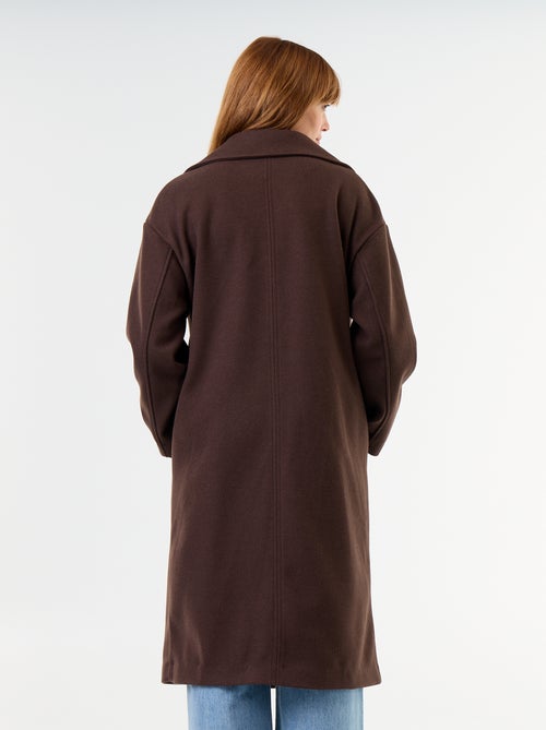 Cappotto lungo effetto lana con collo a revers - Kiabi