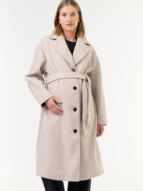 Cappotto lungo in finta lana con collo a revers - Kiabi
