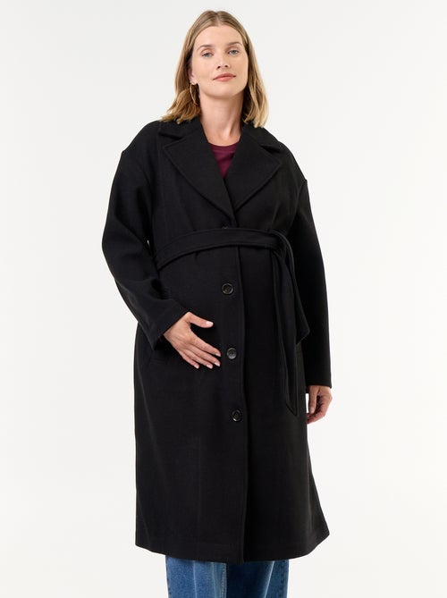 Cappotto lungo in finta lana con collo a revers - Kiabi