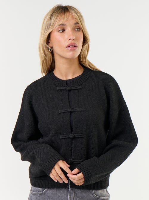 Cardigan a maniche lunghe con abbottonatura alla coreana - Kiabi