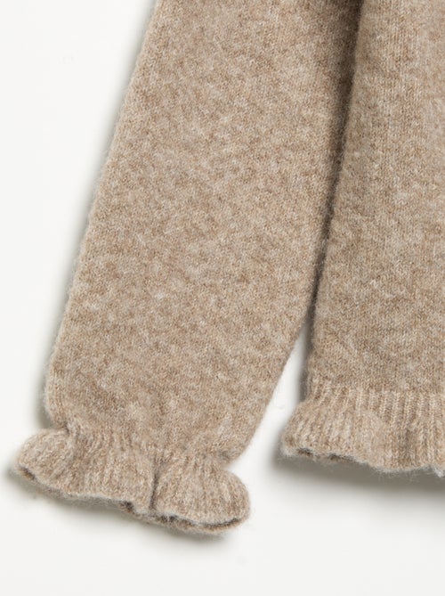 Cardigan a maniche lunghe con volant - Kiabi