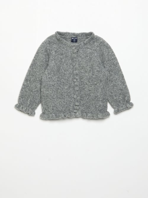 Cardigan a maniche lunghe con volant - Kiabi