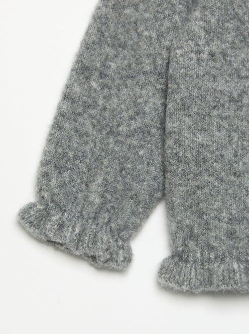 Cardigan a maniche lunghe con volant - Kiabi