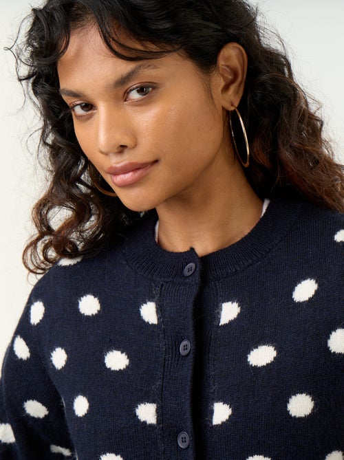 Cardigan a pois e a maniche lunghe - Kiabi