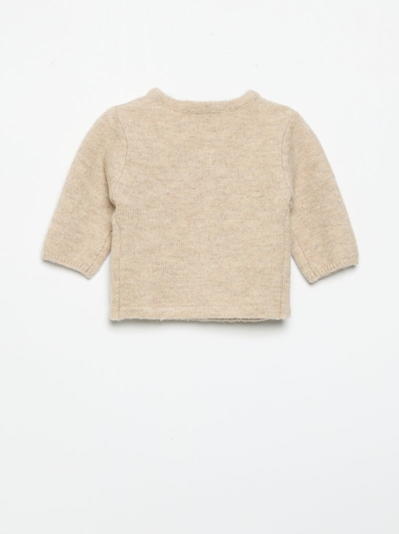 Cardigan a tinta unita a portafoglio Beige - Kiabi