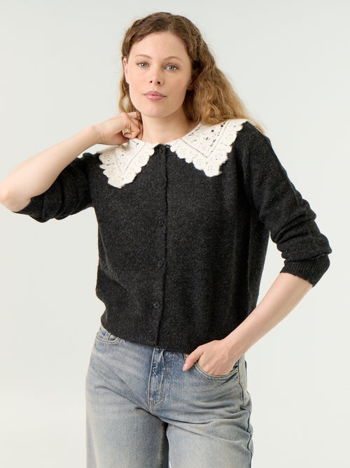 Cardigan abbottonato con colletto Claudine - Kiabi