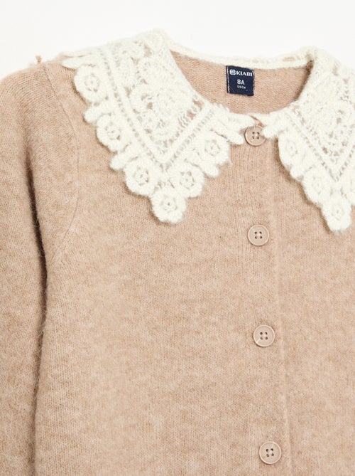 Cardigan abbottonato con collo fantasia - Kiabi