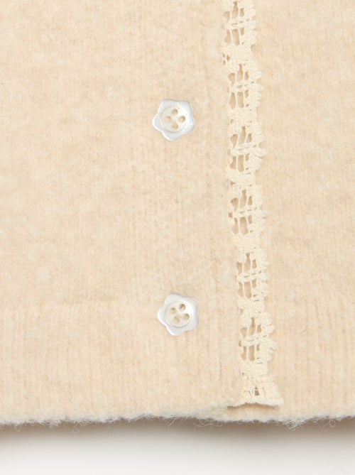 Cardigan con bordi in pizzo sottile - Kiabi Cardigan con bordi in pizzo sottile - Kiabi