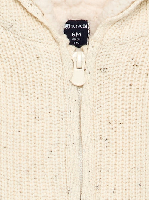 Cardigan con cappuccio e interno effetto montone - Kiabi