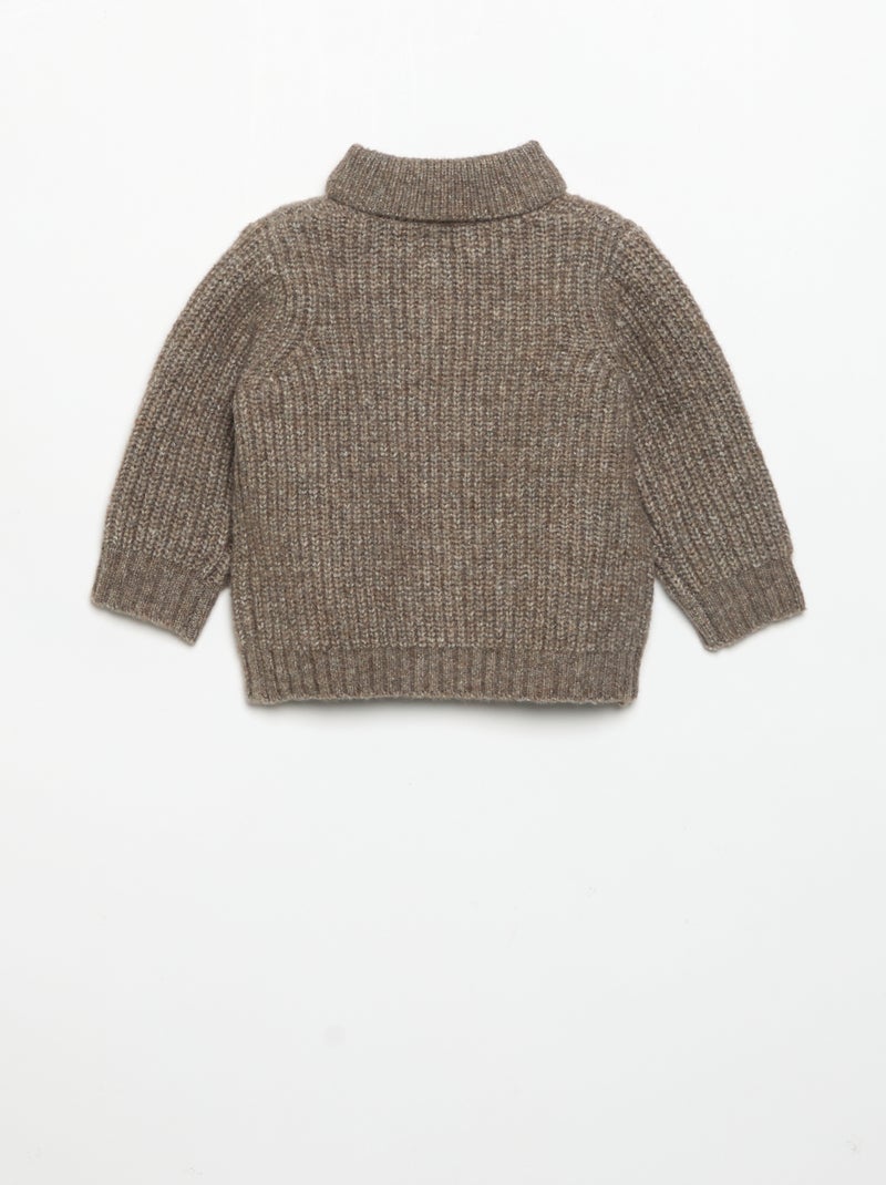 Cardigan con collo a scialle Marrone - Kiabi