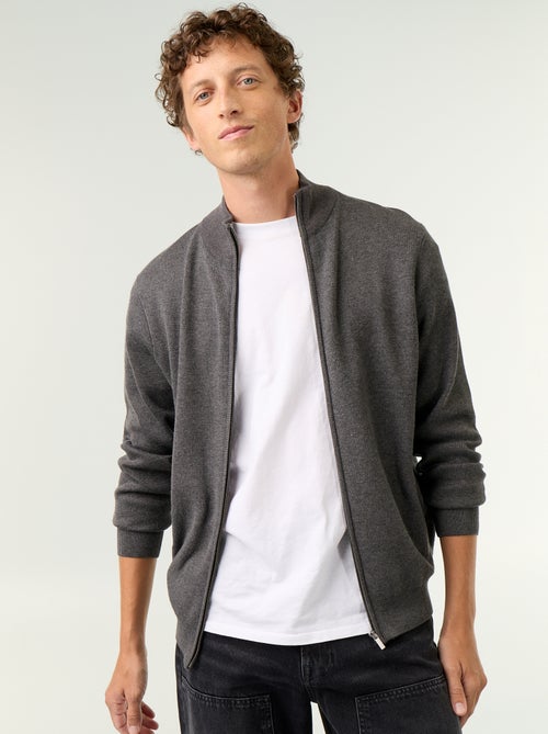 Cardigan con zip e collo alto - Kiabi