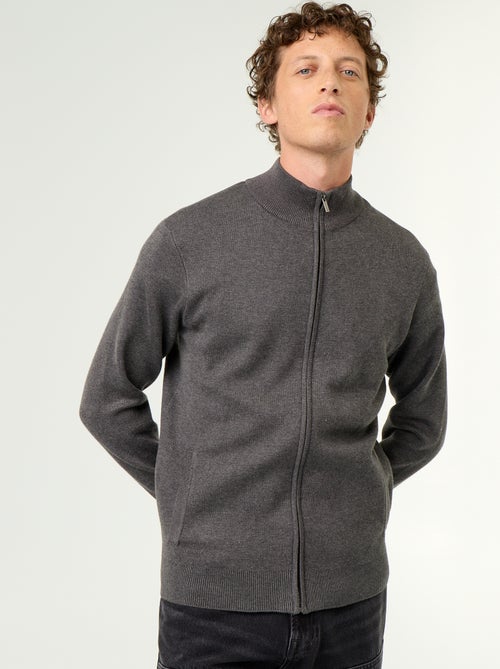 Cardigan con zip e collo alto - Kiabi