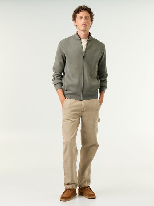 Cardigan con zip e collo alto - Kiabi