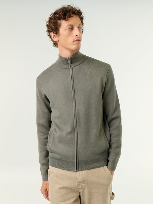 Cardigan con zip e collo alto - Kiabi