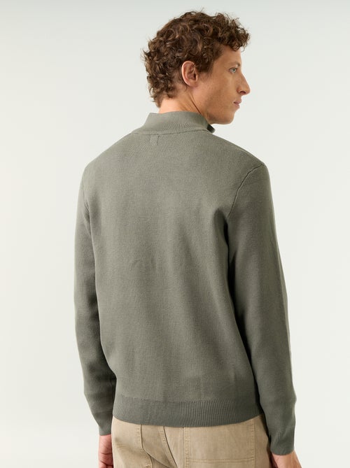 Cardigan con zip e collo alto - Kiabi