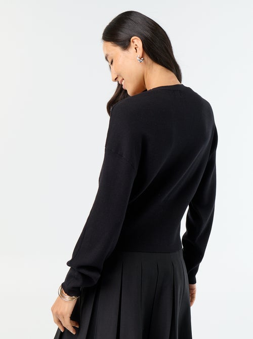 Cardigan cropped con bottoni - Kiabi Cardigan cropped con bottoni - Kiabi