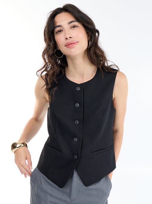 Cardigan da tailleur senza maniche tinta unita - Kiabi
