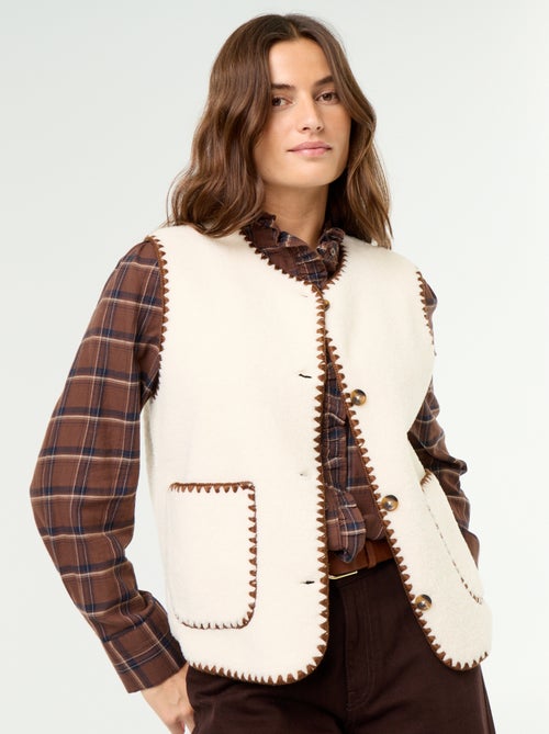 Cardigan effetto montone senza maniche - Kiabi