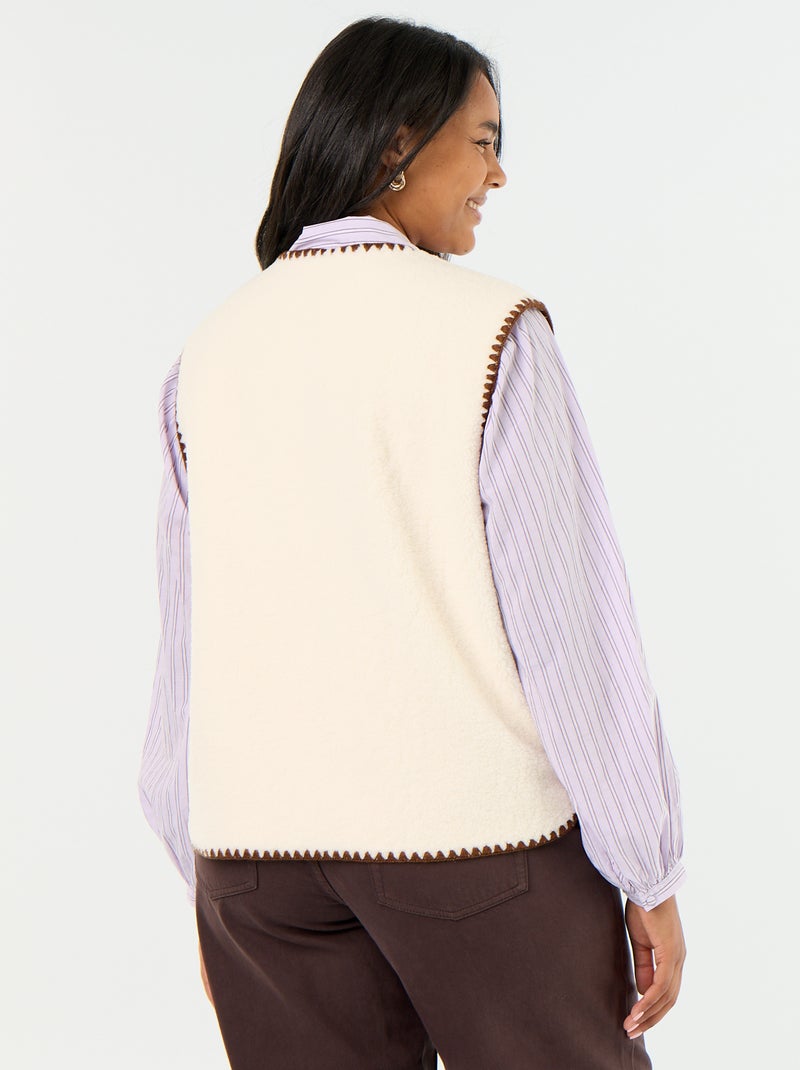 Cardigan effetto pelliccia senza maniche Beige - Kiabi