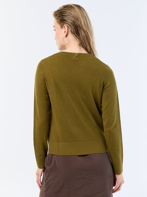 Cardigan girocollo a tinta unita - Kiabi Cardigan girocollo a tinta unita - Kiabi