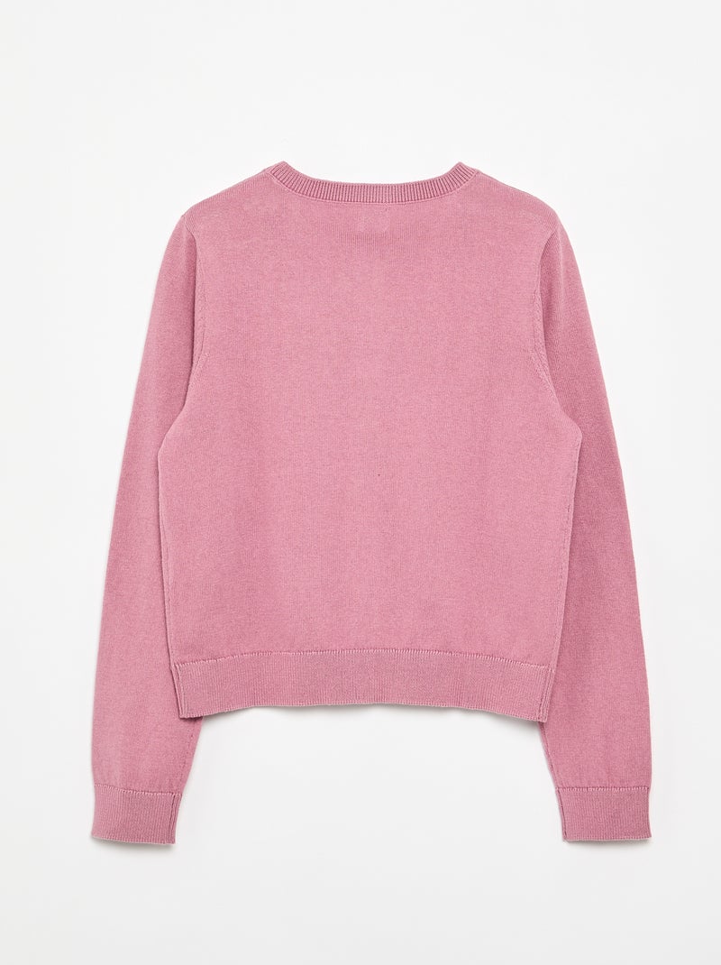 Cardigan girocollo leggero tinta unita Rosa - Kiabi