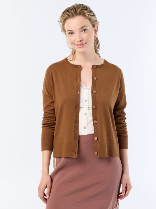 Cardigan girocollo tinta unita - Kiabi