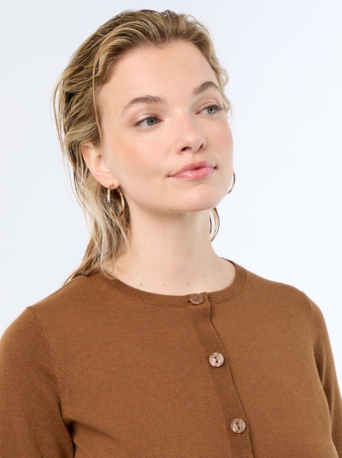 Cardigan girocollo tinta unita - Kiabi