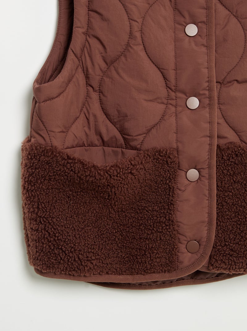 Cardigan imbottito senza maniche Marrone - Kiabi