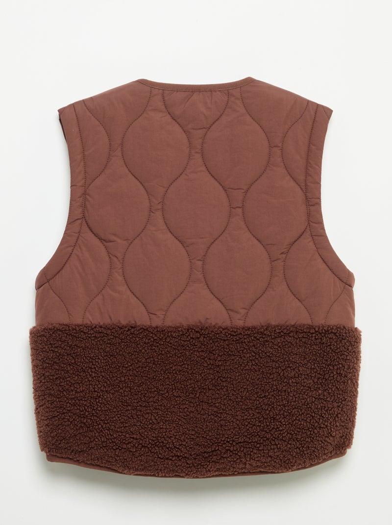 Cardigan imbottito senza maniche Marrone - Kiabi