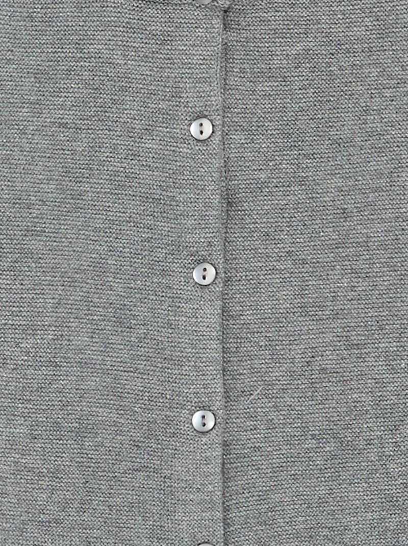 Cardigan in maglia a finezza sottile a tinta unita Grigio - Kiabi