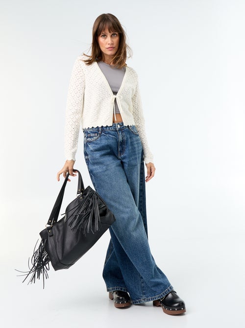 Cardigan in maglia all'uncinetto traforata - Kiabi