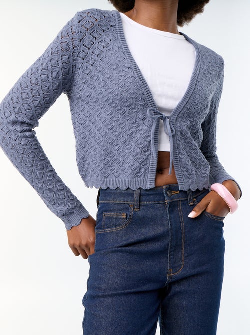 Cardigan in maglia all'uncinetto traforata - Kiabi