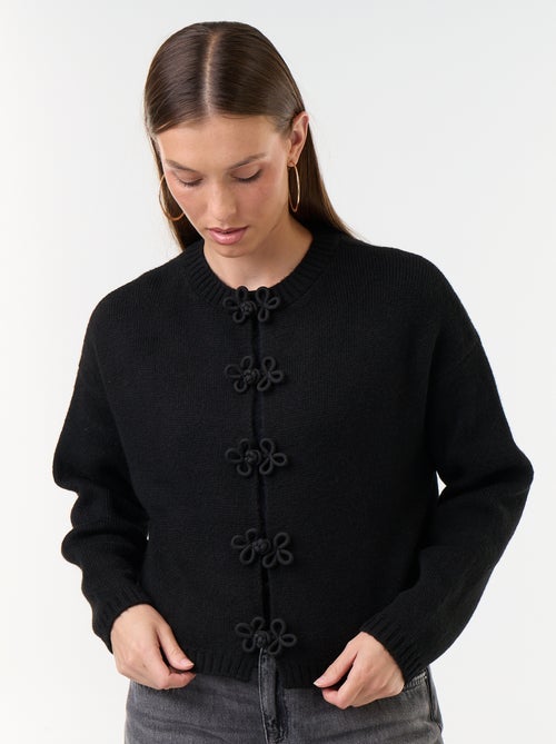 Cardigan in maglia con bottoni fantasia - Kiabi