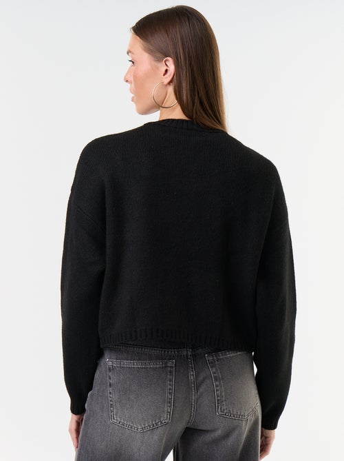 Cardigan in maglia con bottoni fantasia - Kiabi