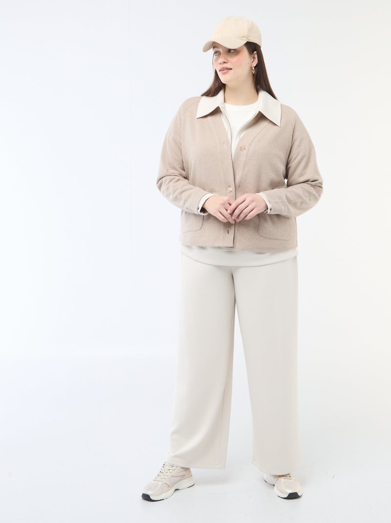 Cardigan in maglia effetto peluche Marrone - Kiabi