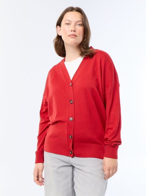 Cardigan in maglia fine con apertura abbottonata - Kiabi Cardigan in maglia fine con apertura abbottonata - Kiabi