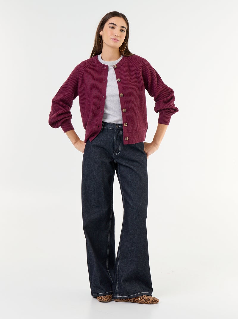 Cardigan in maglia grossa Rosa - Kiabi